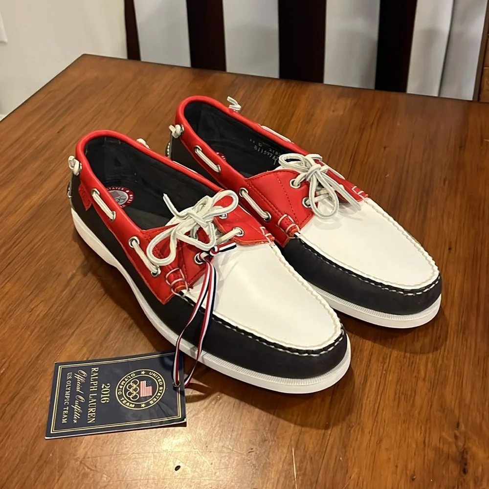 Polo Ralph Lauren Telford 2016 Olympic Team Boat Deck Shoes Made USA Men’s Sz 11